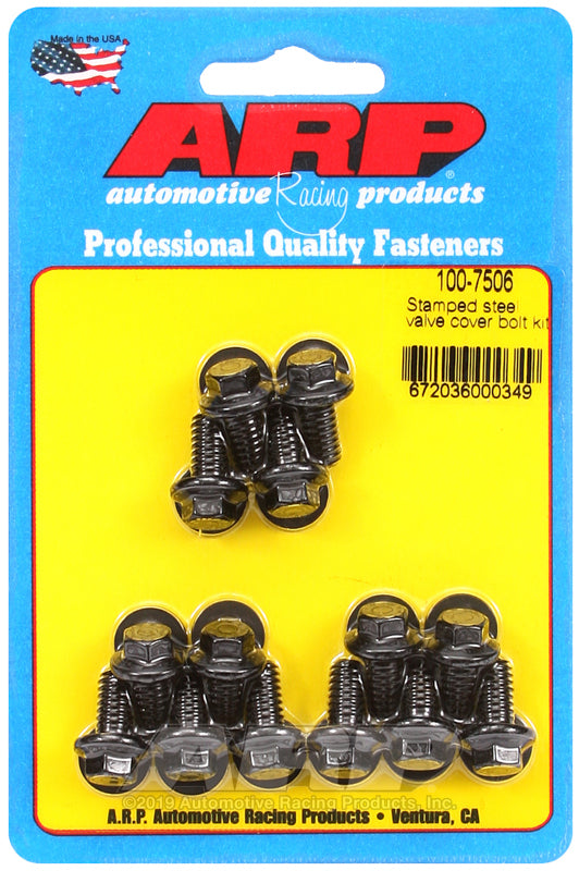 ARP Stamped Steel Hex Valve Cover Bolt Kit 6-Point Hex Head 1/14in - 20 Thread (Set of 14)