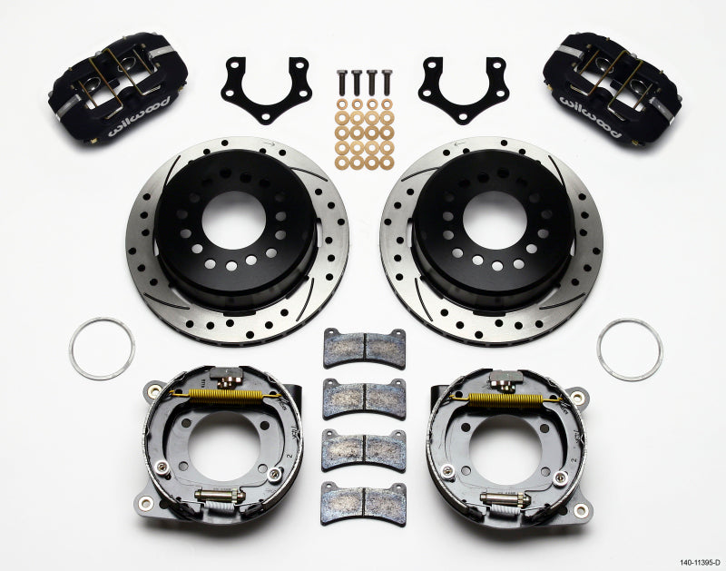 Wilwood Dynapro Low-Profile 11.00in P-Brake Kit Drilled Mopar/Dana 2.36in Off w/Snap Ring Bearing