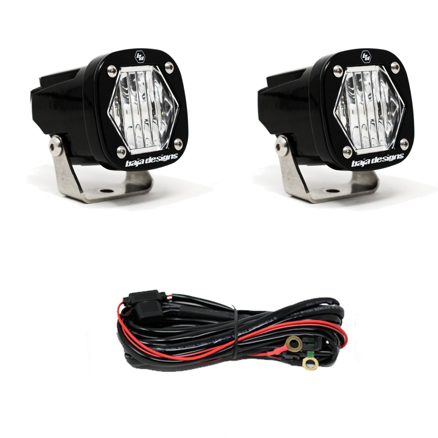 S1 Wide Cornering LED Light with Mounting Bracket Pair Baja Designs - 387805