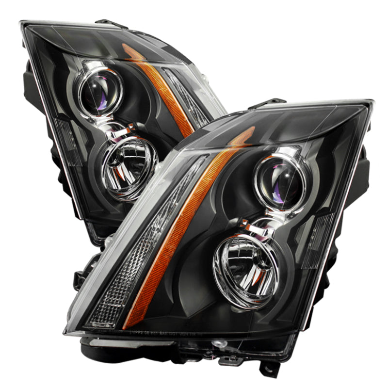 xTune Cadillac Cts 08-12 / CTS-V 09-12 Halogen Only projector Headlights Black HD-JH-CACTS08-AM-BK