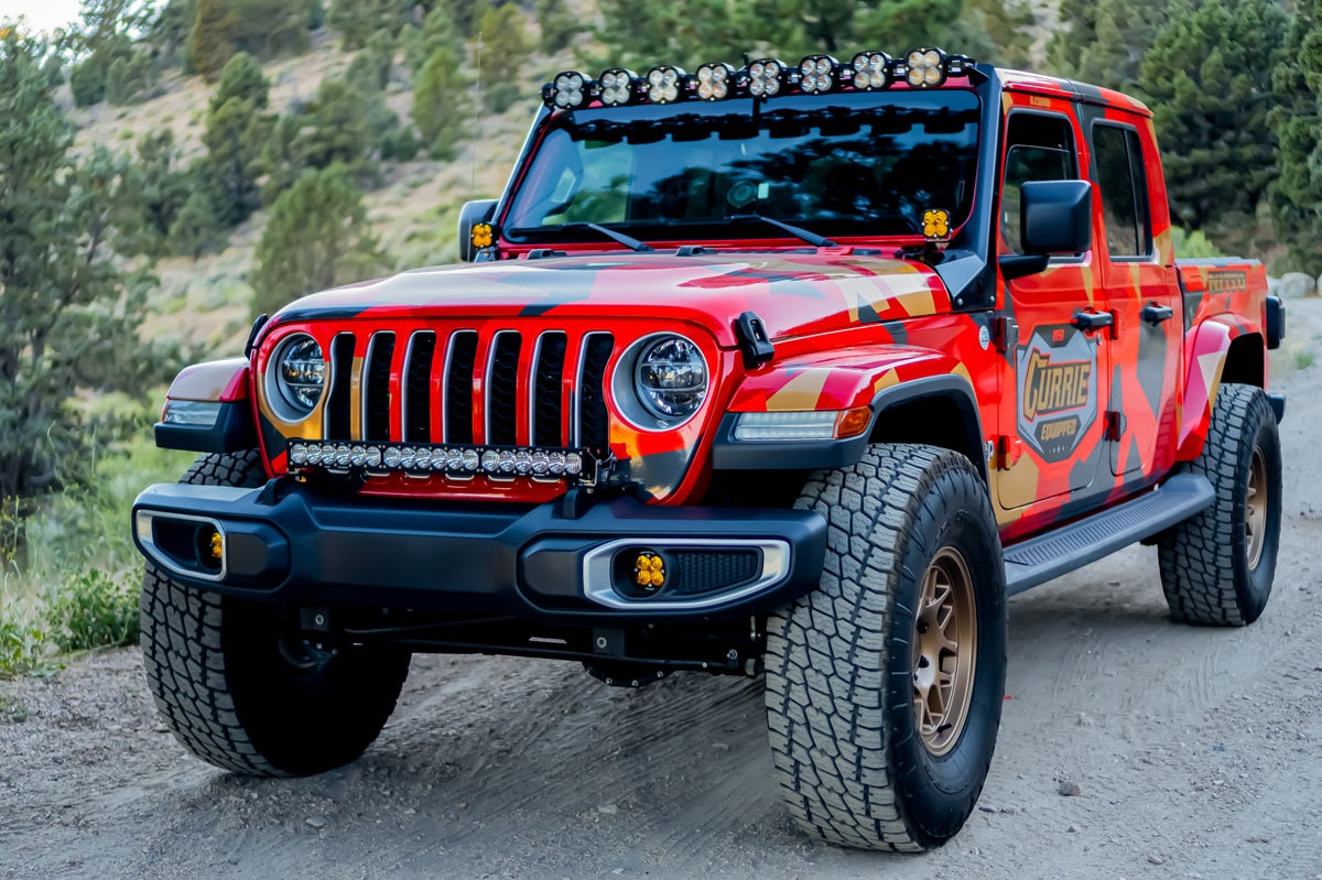 Jeep JL/JT Roof Bar LED Light Kit 8 XL Linkable w/Upfitter Baja Designs - 447664UP