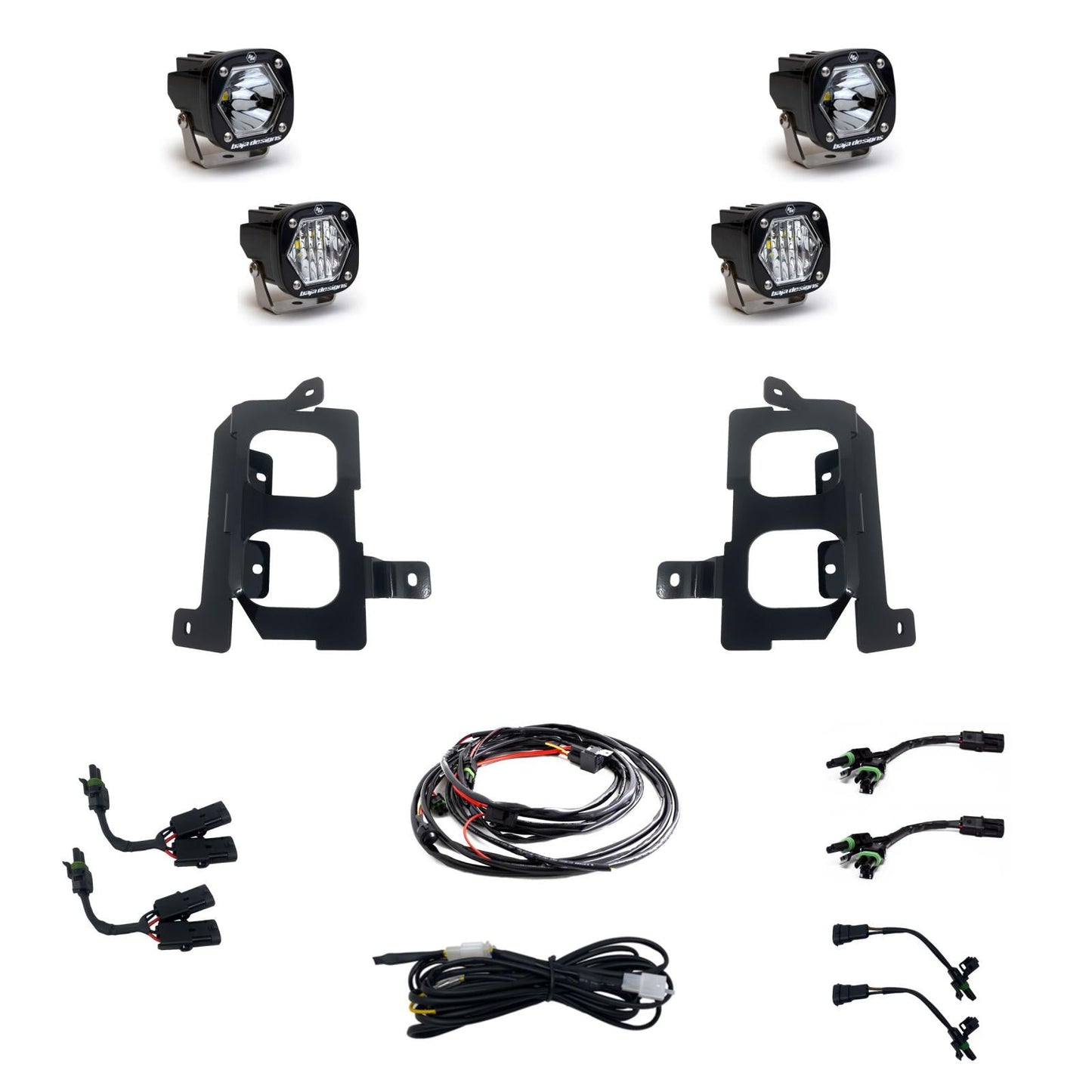 GMC 2500/3500 20-On Clear Spot/Clear W/C Fog Pocket Kit Baja Designs - 447855