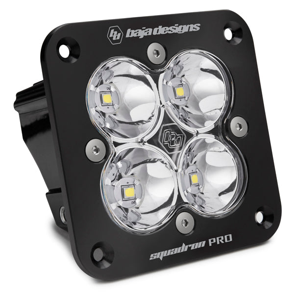 Flush Mount LED Light Pod Black Clear Lens Spot Pattern Squadron Pro Baja Designs - 491001