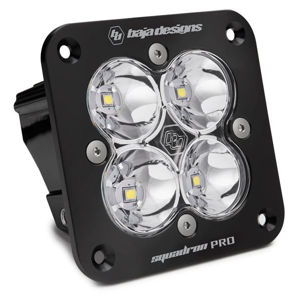 Flush Mount LED Light Pod Black Clear Lens Work/Scene Pattern Squadron Pro Baja Designs - 491006