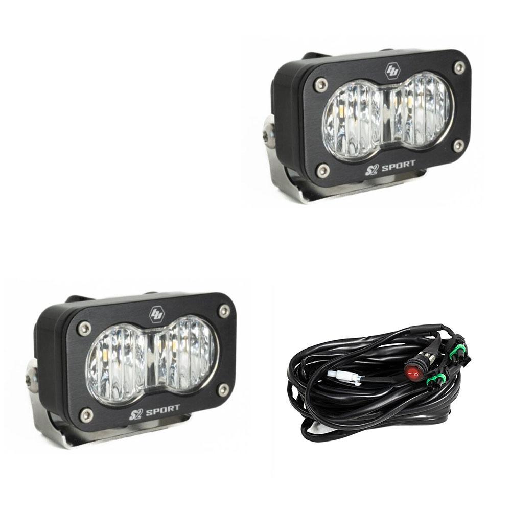 LED Work Light Clear Lens Wide Cornering Pattern Pair S2 Sport Baja Designs - 547805
