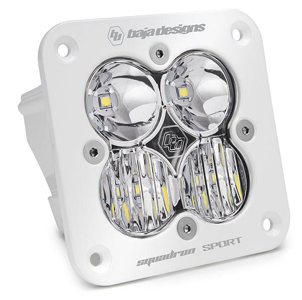 Flush Mount LED Light Pod White Clear Lens Driving/Combo Pattern Squadron Sport Baja Designs - 551003WT