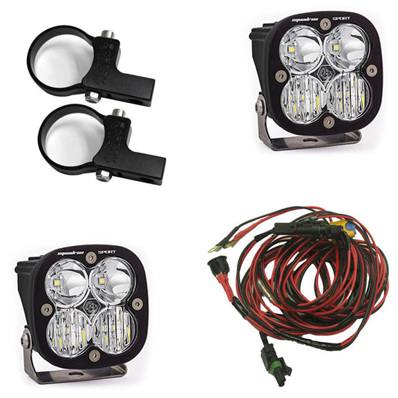 Polaris LED Light Pods 1.75 Inch Harness Horizontal Mounts Kit Squadron Sport Baja Designs - 557104