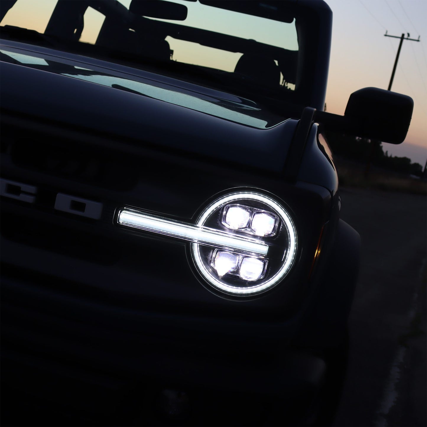 21-23 Ford Bronco /22-23 Ford Bronco Raptor NOVA-Series LED Projector Headlights Alpha-black