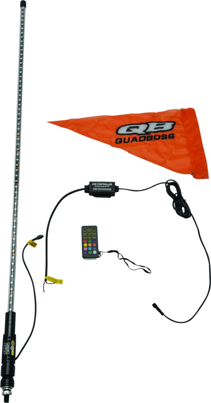 QuadBoss 4Ft Clear Single Whip Bluetooth