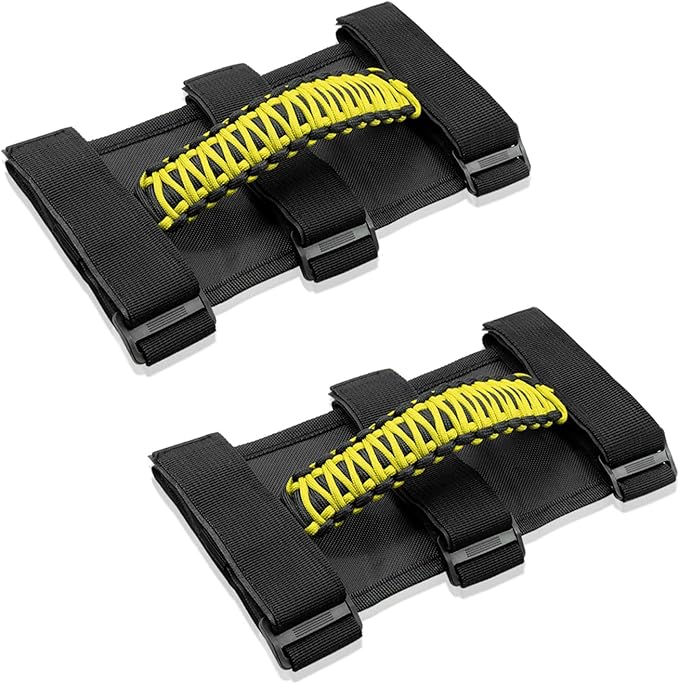 Roll Bar Grab Handles for Jeep Wrangler, Gladiator, and CJs-Yellow OTC