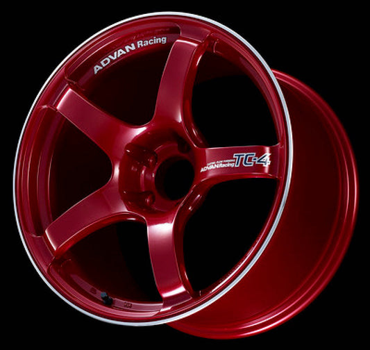 Advan TC4 17x8.0 +35 4x100 Racing Candy Red and Ring Wheel