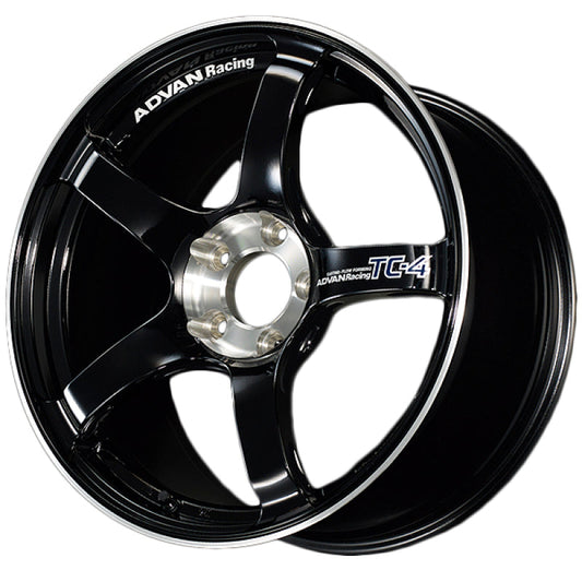 Advan TC4 18x10 +35 5x114.3 Racing Gloss Black and Diamond Cut Wheel
