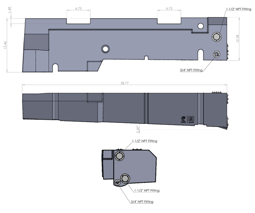 20 Gallon Passenger Side Undercarriage Fresh Water Tank for 2015-2025 Ford Transit 148" & 148" EXT