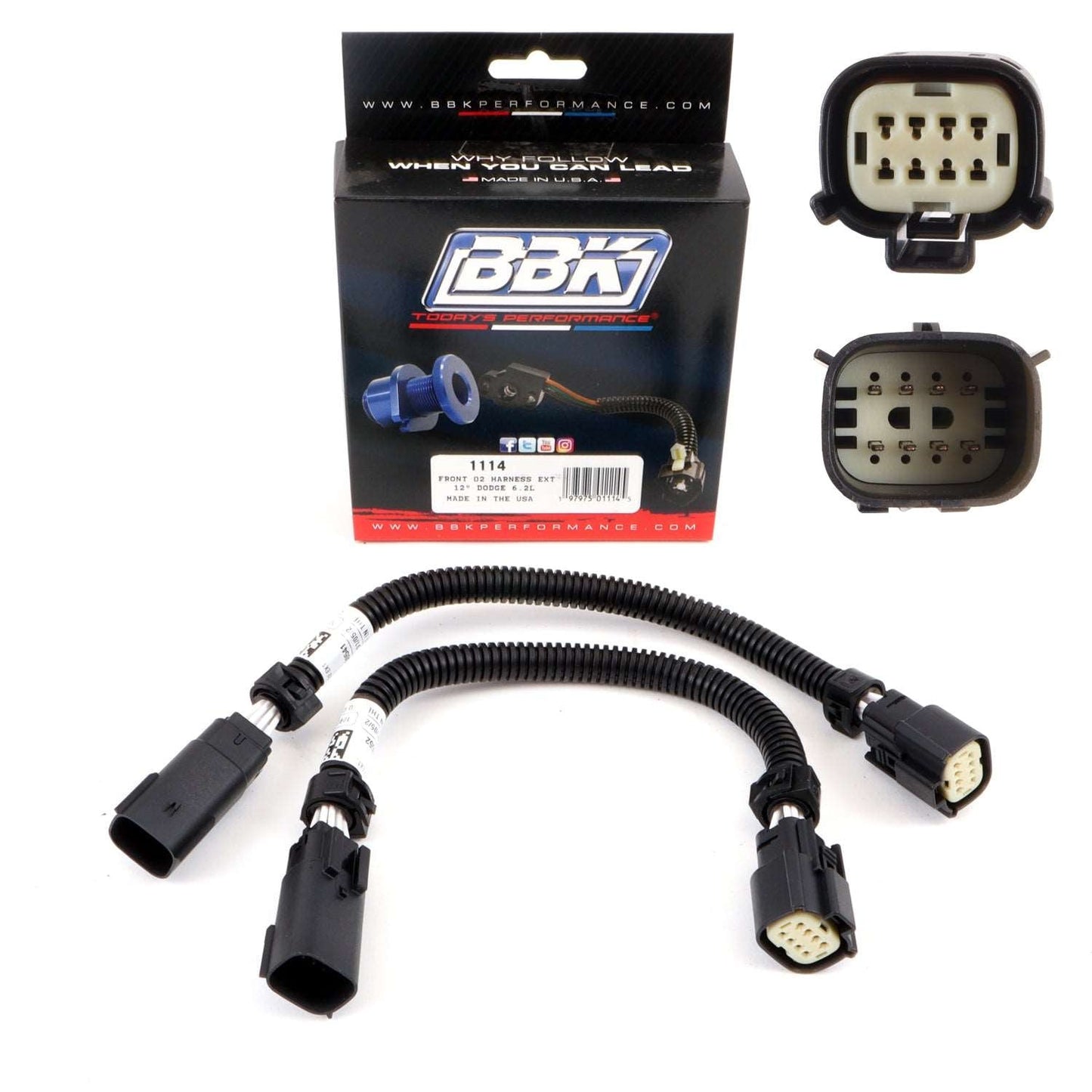Dodge Hellcat O2 Sensor Extensions Front 6 Pin 12 Inch 15-24