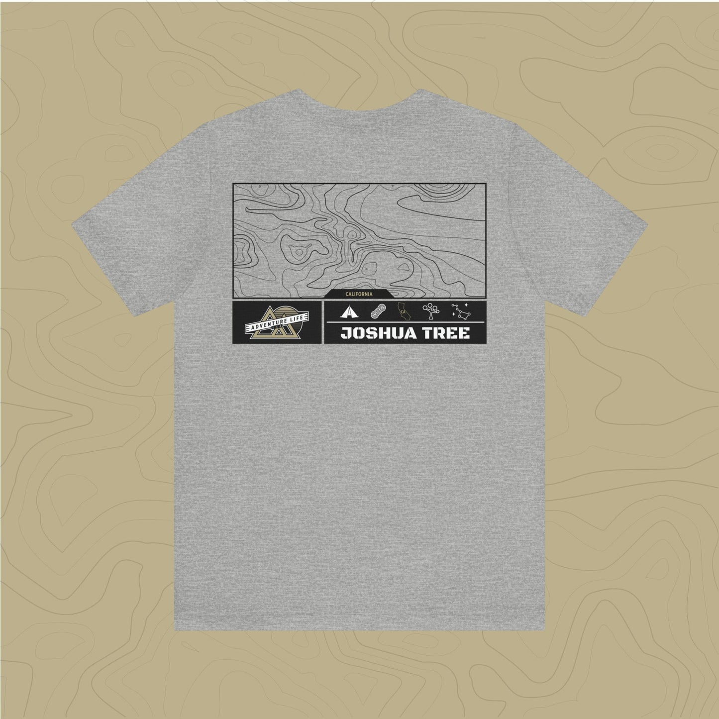 Joshua Tree National Park - Adventure Life Trail Topographic Garment Dyed Tee