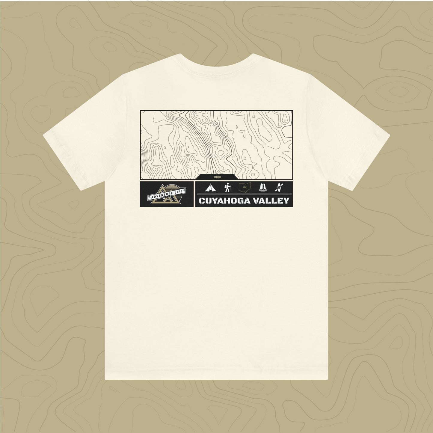 Cuyahoga Valley National Park - Adventure Life Trail Topographic Garment Dyed Tee
