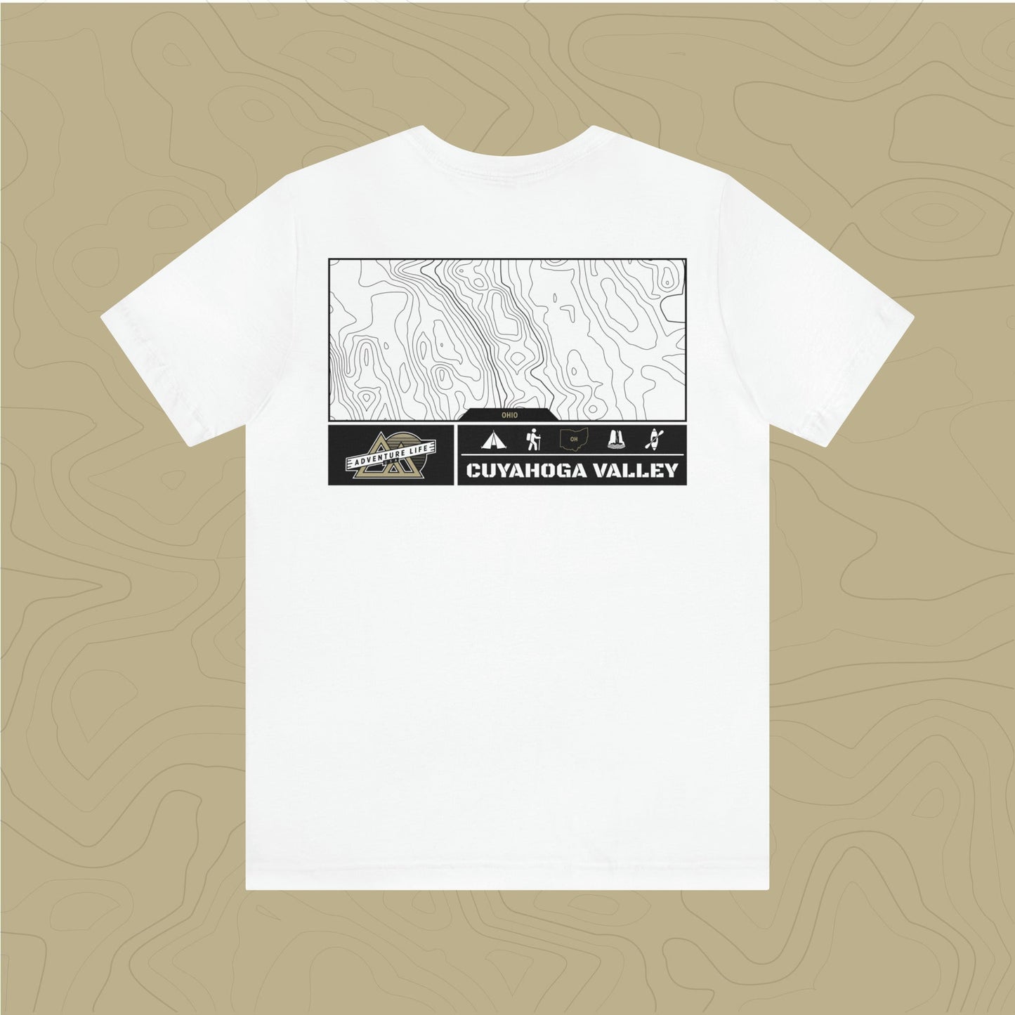 Cuyahoga Valley National Park - Adventure Life Trail Topographic Garment Dyed Tee