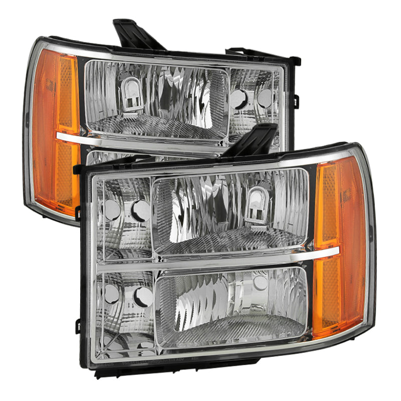 xTune GMC Sierra 07-13 Crystal Headlights Chrome HD-JH-GSIE07-AM-C