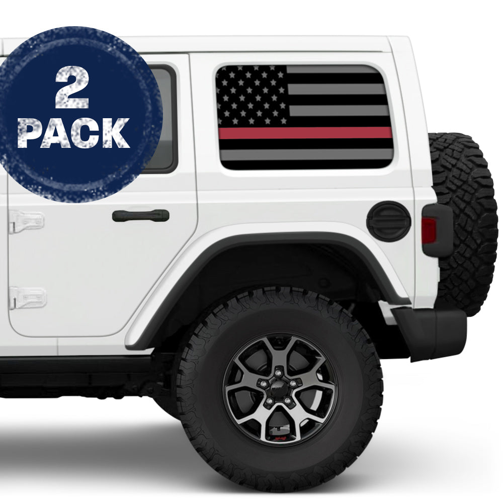 Thin Red Line Side Windows Printed Vinyl Decal