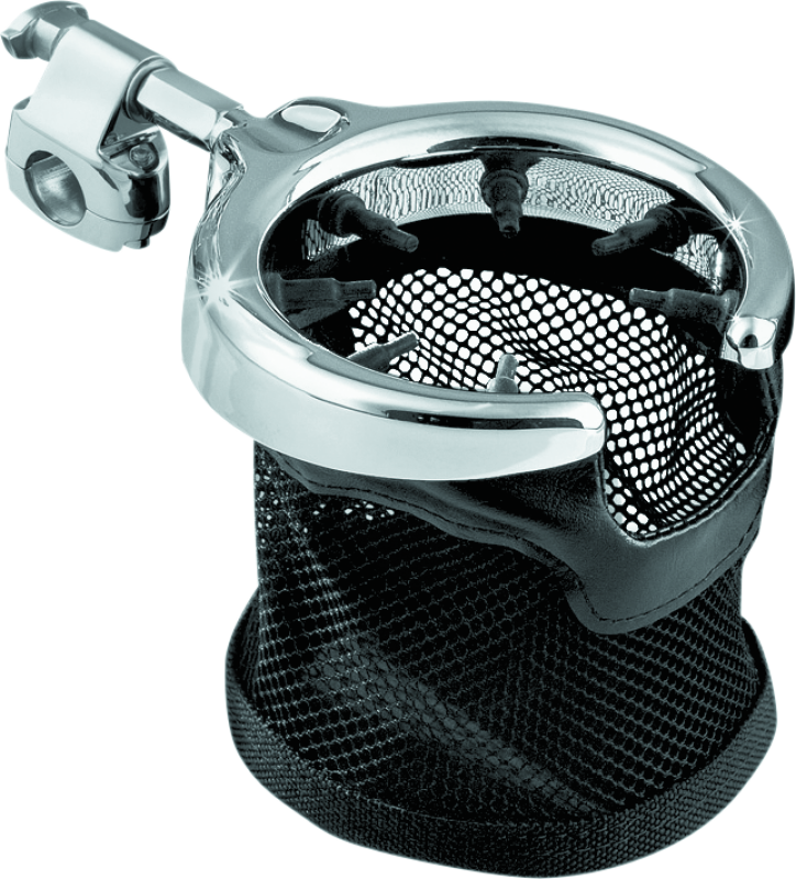 Kuryakyn Universal Passenger Drink Holder With Basket Black/Chrome