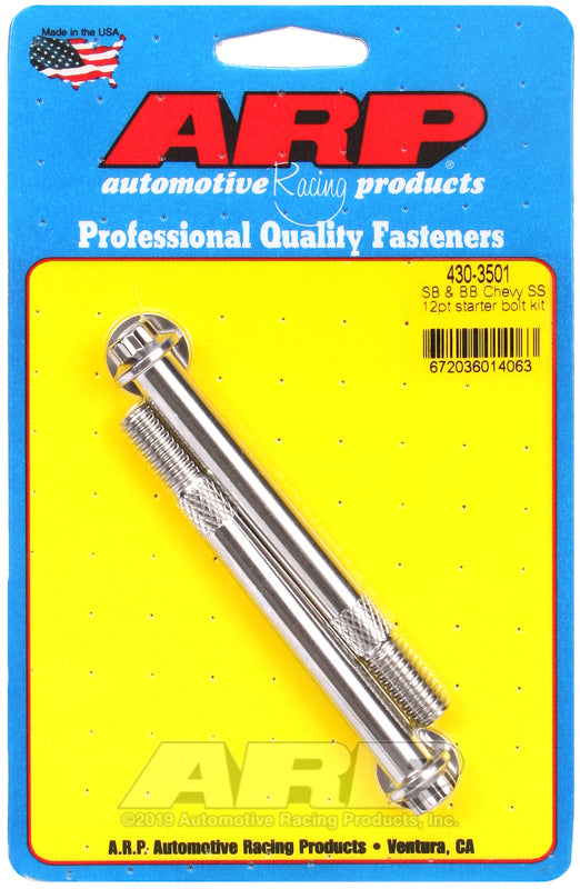 ARP SB and BB Chevy 3/8 12pt SS Pro Stock and Hi-Torque Starter Bolt Kit