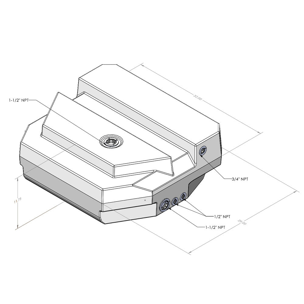 35 Gallon Spare Tire Replacement Fresh Water Tank 2007-2025 Mercedes Sprinter 144" & 170"