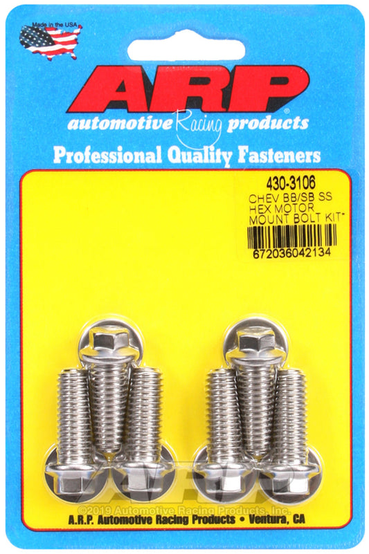 ARP Chevy Hex Motor Mount Bolt Kit w/ energy suspension Mounts