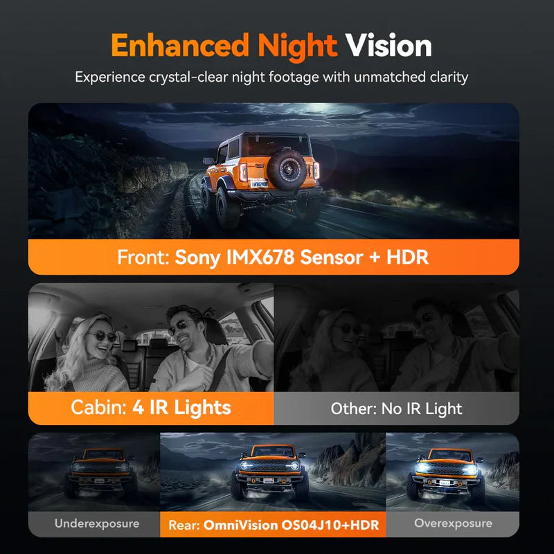 G900 TriPro 4K+2.5K+1080P 3 Channel Cabin Monitor Mirror Dash Cam