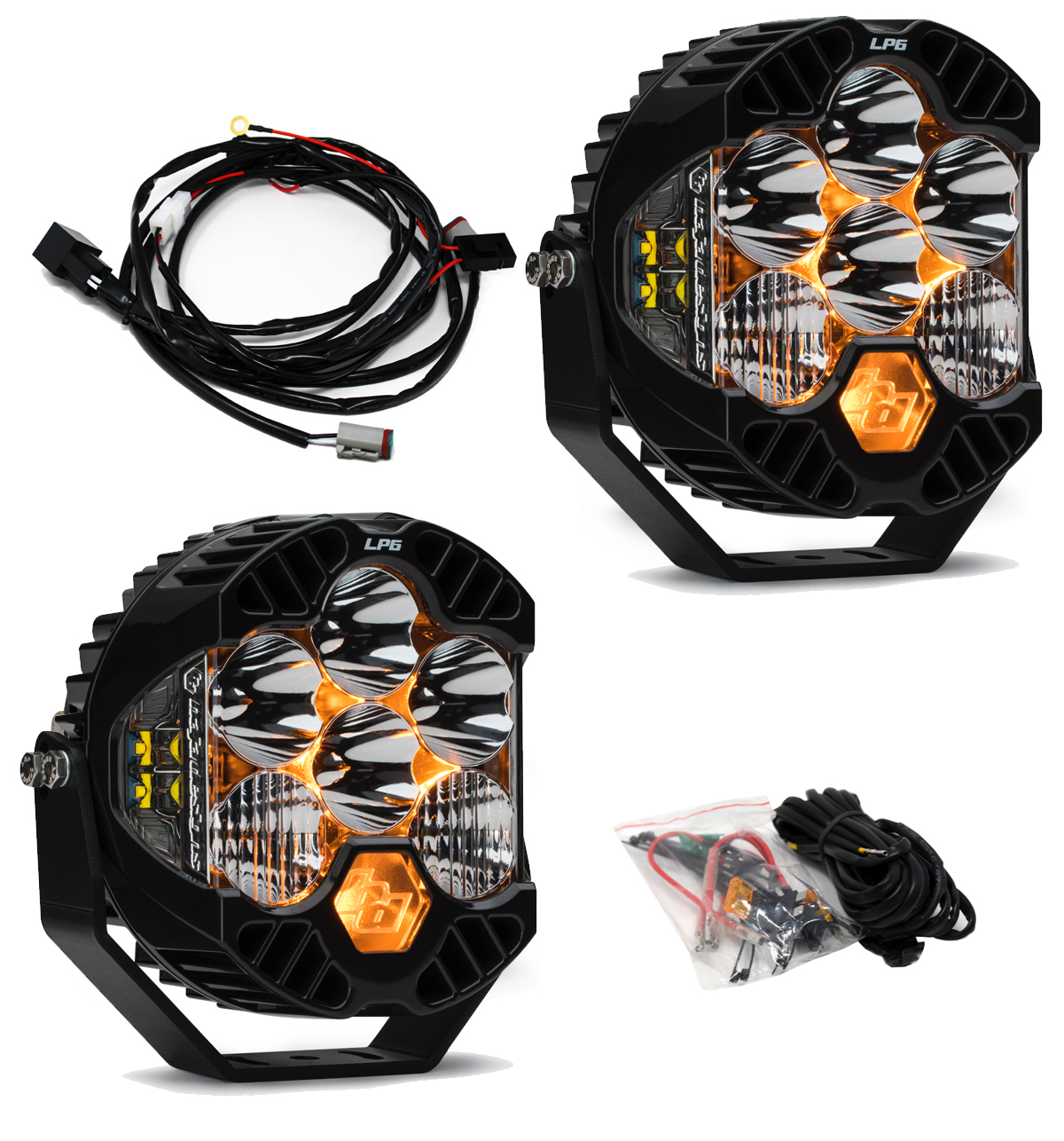 Jeep JL/JT Rubicon Steel Bumper LED Light Kit LP6 Baja Designs - 447671