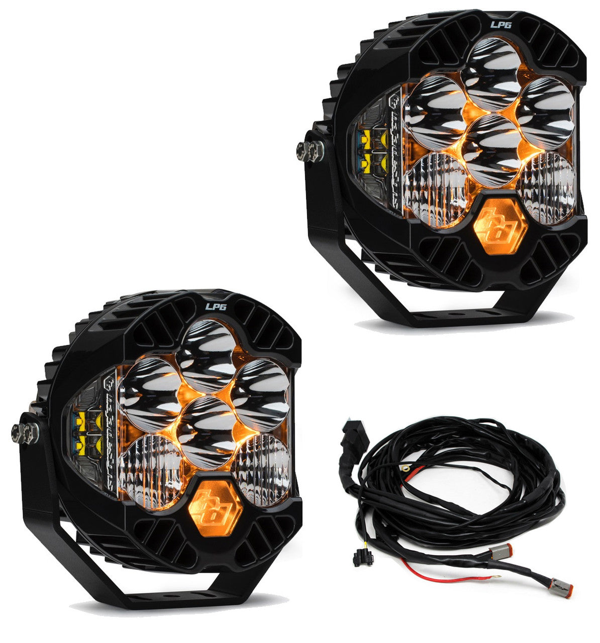 Jeep JL/JT Rubicon Steel Bumper LED Light Kit LP6 w/Upfitter Baja Designs - 447671UP