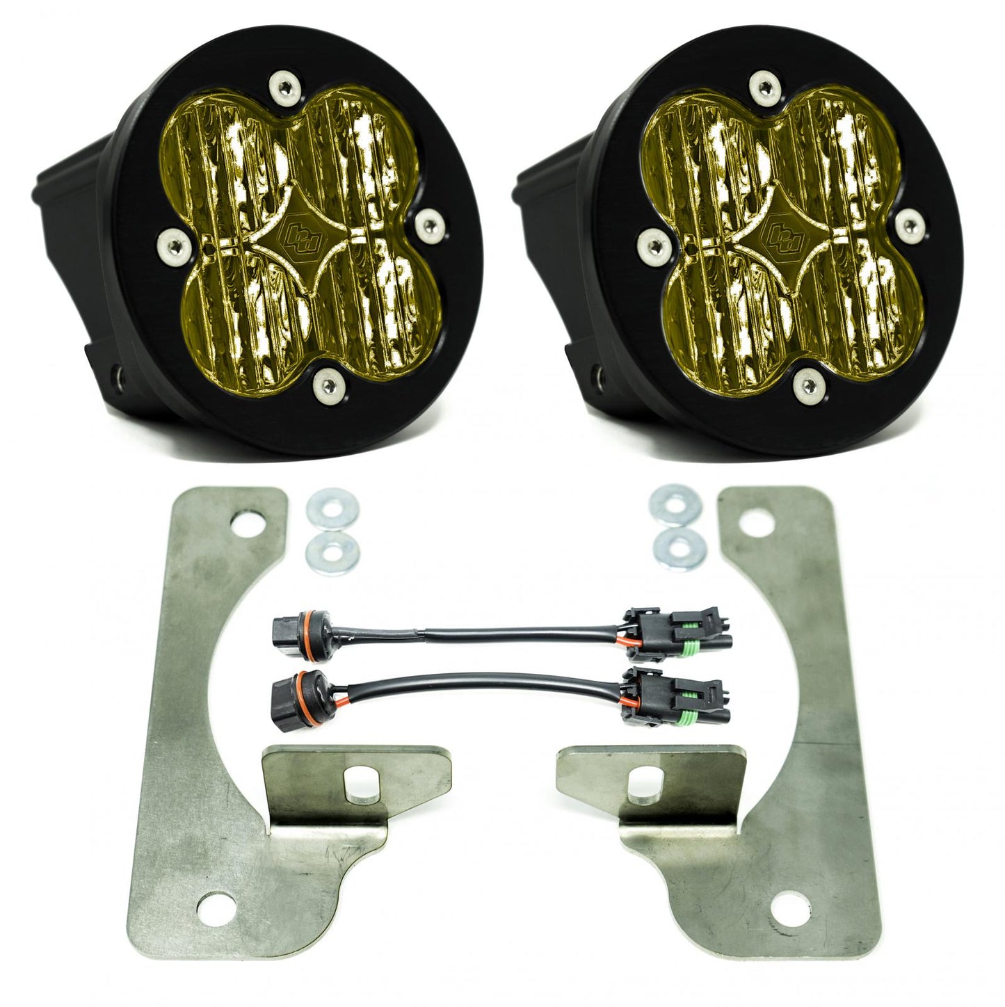 Jeep JL Fog Light Squadron-R 18-Pres Wrangler JL Rubicon Fog Pocket Kit Baja Amber Baja Designs Baja Designs - 447723