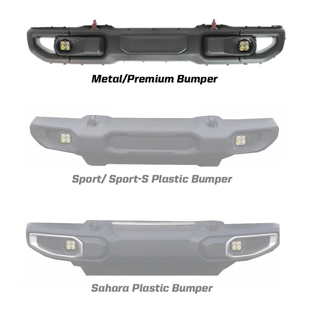 Jeep JL Fog Light Squadron-R 18-Pres Wrangler JL Rubicon Fog Pocket Kit Baja Amber Baja Designs Baja Designs - 447723
