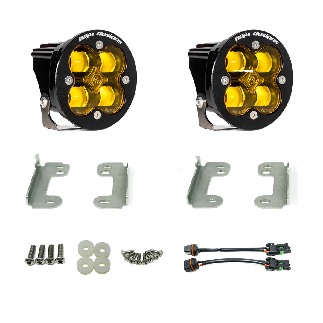 Jeep JL Fog Pocket Kit For 18-20 Wrangler JL Sahara Squadron Baja Amber Lens SAE FPK Baja Designs - 447735
