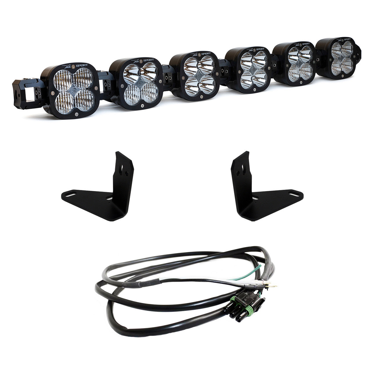 6 XL Linkable Light Bar Kit 21-Up Ford Bronco Steel Bumper Mount w/Upfitter Baja Desgins - 447750UP
