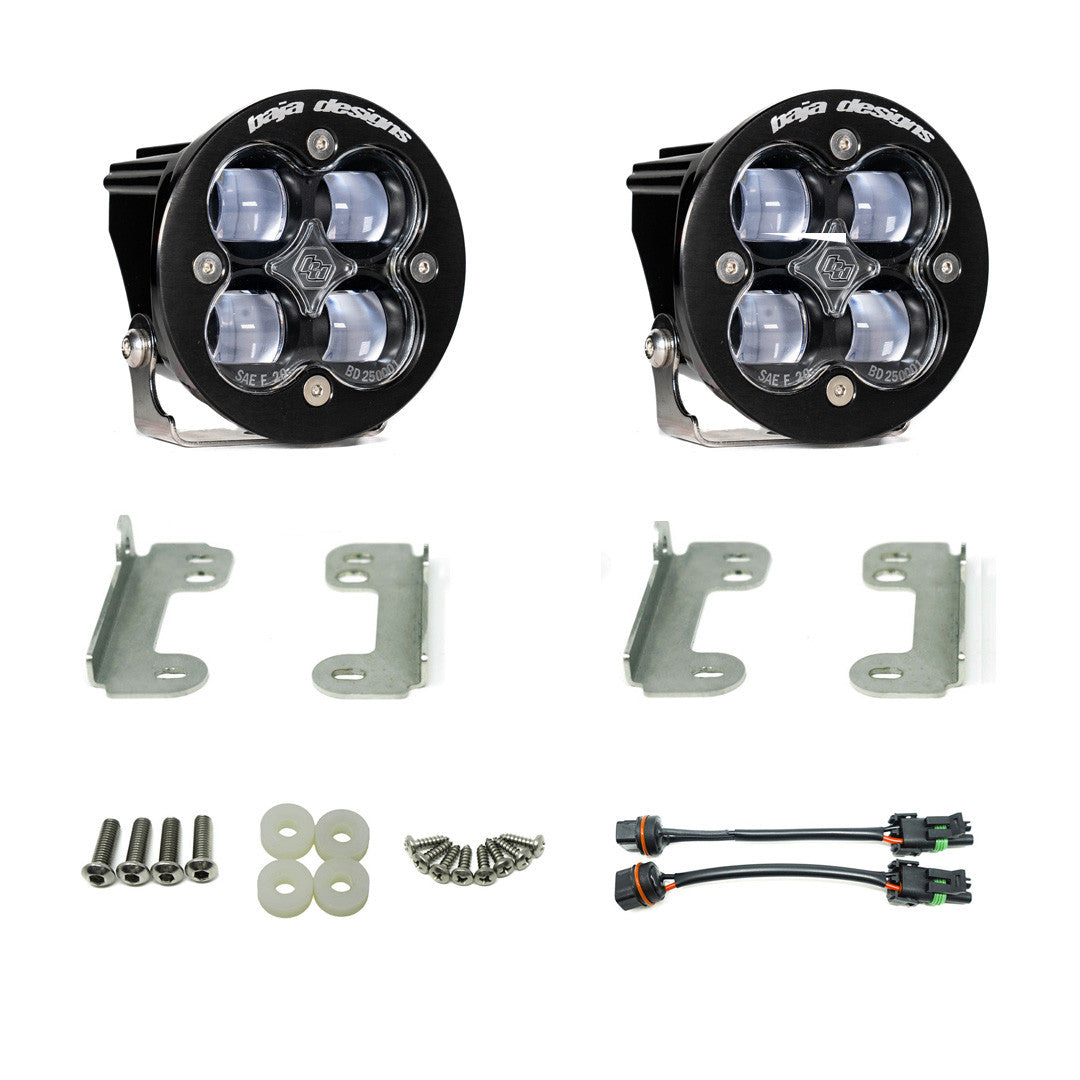 Jeep JK Squadron-R SAE Fog Pocket Light Kit OE Bumper (Clear)-Jeep 2007-09 Wrangler JK Baja Designs - 448142