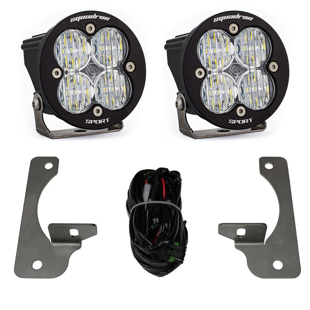 Jeep JK Squadron-R Sport Fog Pocket Light Kit Premium Bumper (Clear)-Jeep 2007-09 Wrangler JK Baja Designs - 448147