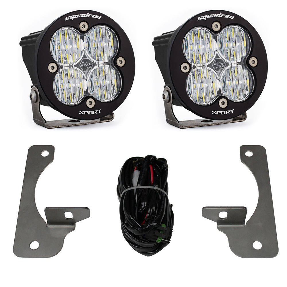 Jeep JK Squadron-R Sport Fog Pocket Light Kit Premium Bumper (Clear)-Jeep 2007-09 Wrangler JK Baja Designs - 448147
