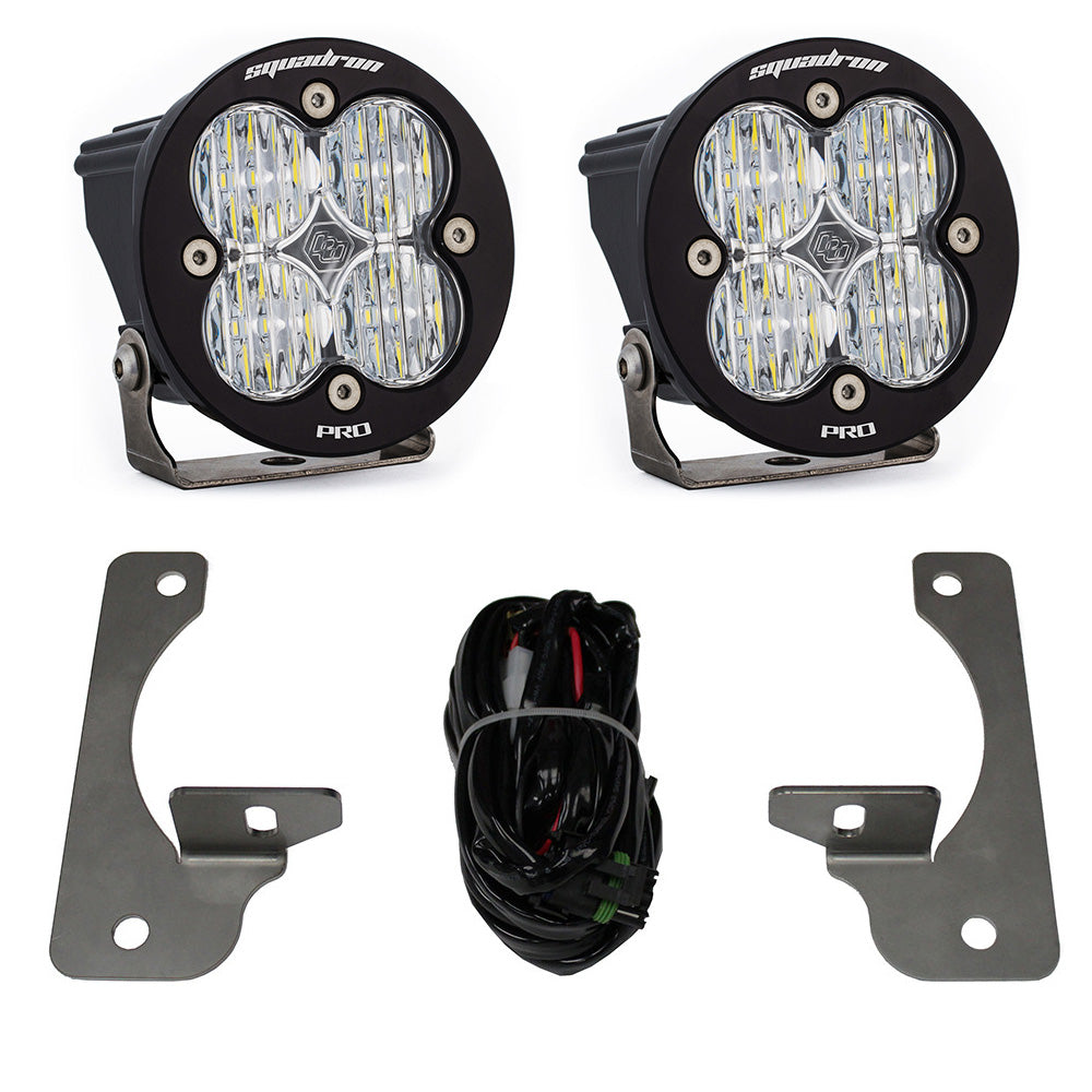 Jeep JK Squadron-R Pro Fog Pocket Light Kit Premium Bumper (Clear)-Jeep 2007-09 Wrangler JK Baja Designs - 448149