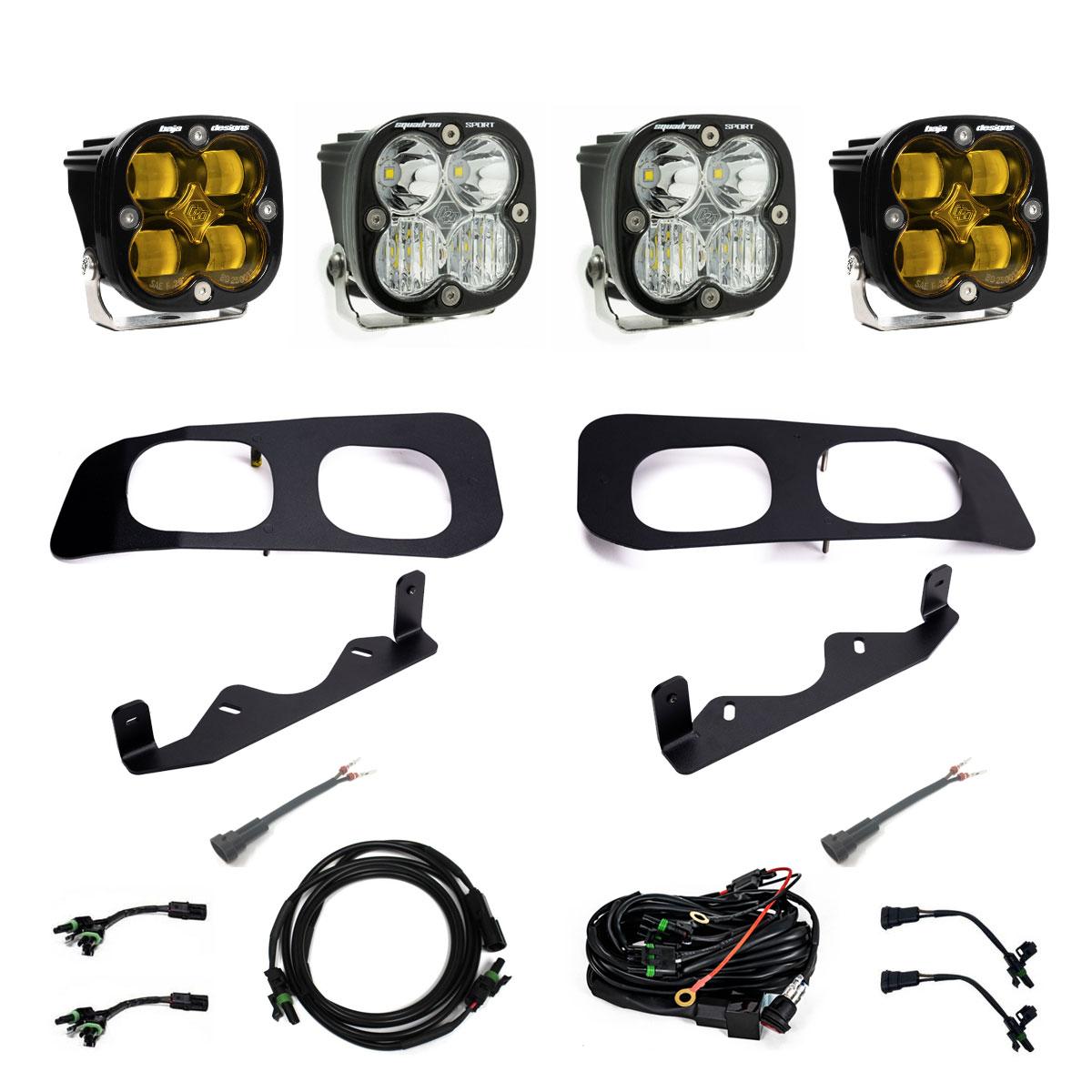 Squadron SAE/Sport Fog Pocket Kit 2023-On Ford F-250/350 Super Duty SAE Fog Baja Amber Toggle Wiring - 448226