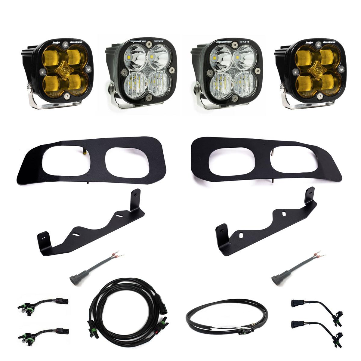 Squadron SAE/Sport Fog Pocket Kit 2023-On Ford F-250/350 Super Duty SAE Fog Baja Amber Upfitter Wiring - 448226UP