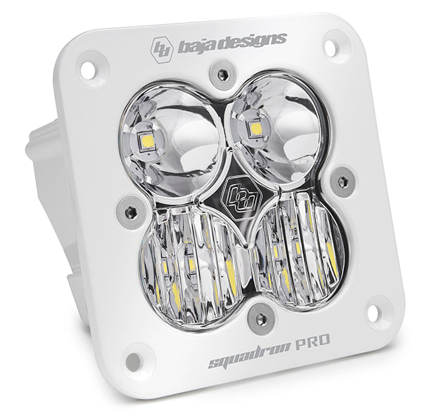 Flush Mount LED Light Pod White Clear Lens Driving/Combo Pattern Squadron Pro Baja Designs - 491003WT
