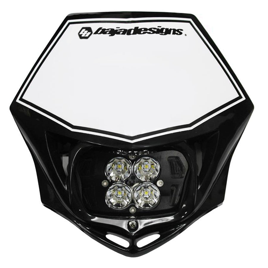Motorcycle Headlight A/C LED Race Light Black Squadron Pro Baja Designs - 497001BKAC