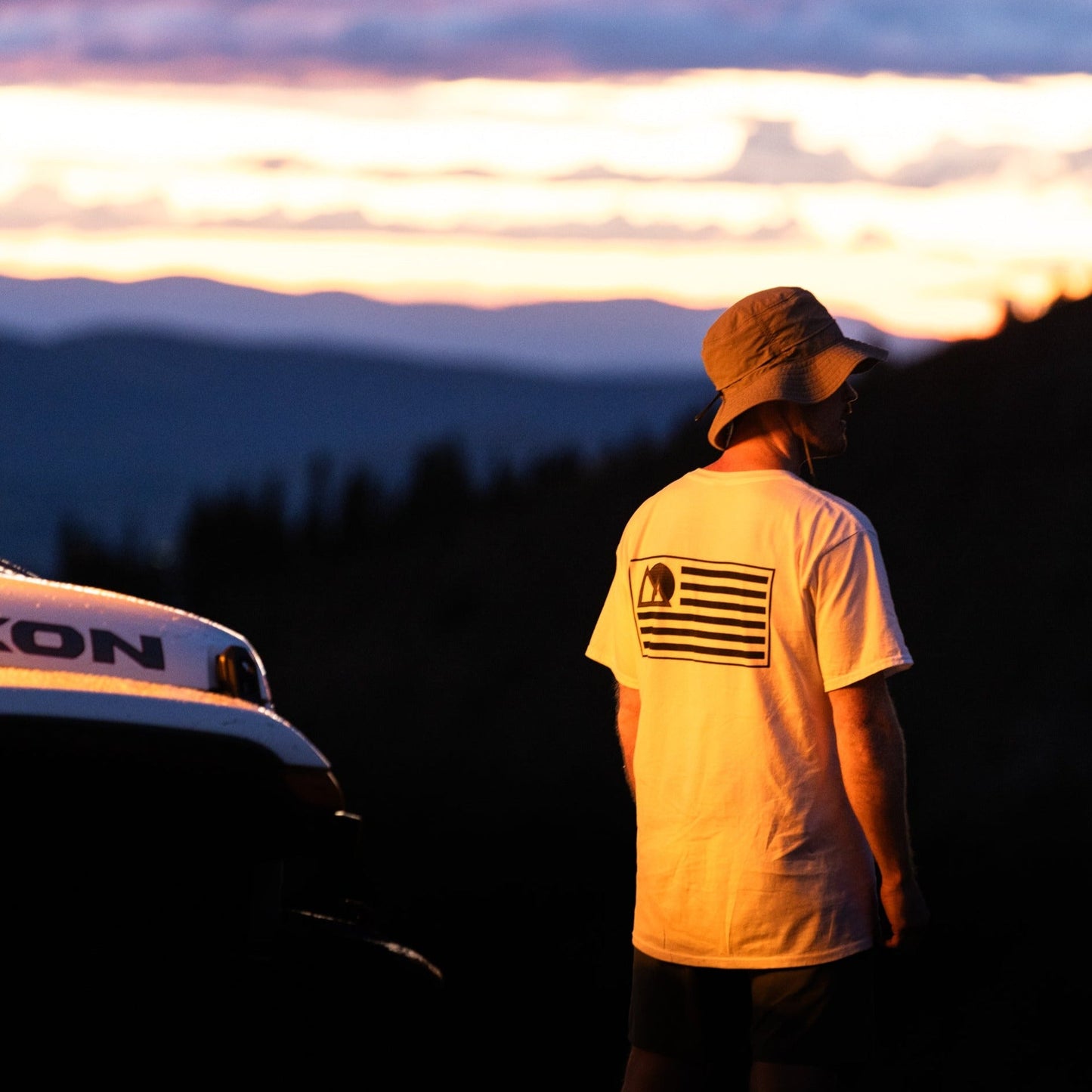 Adventure Life USA Flag Garment Dyed Tee