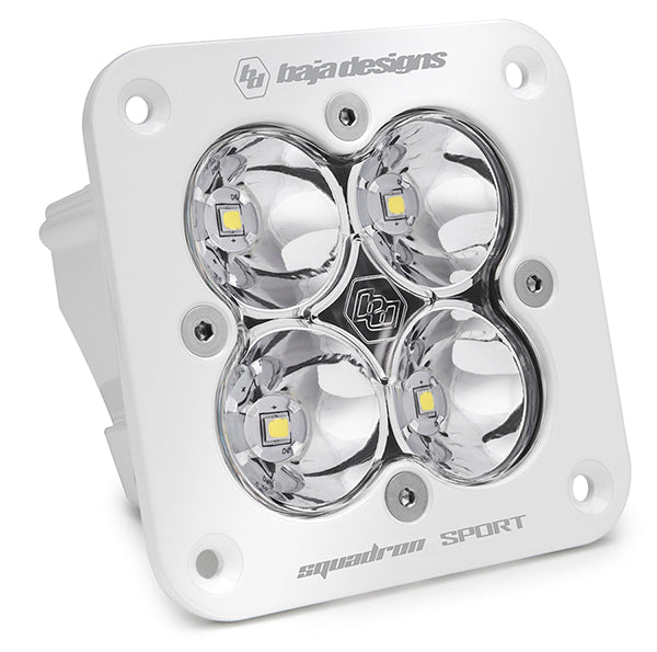 Flush Mount LED Light Pod White Clear Lens Spot Pattern Squadron Sport Baja Designs - 551001WT