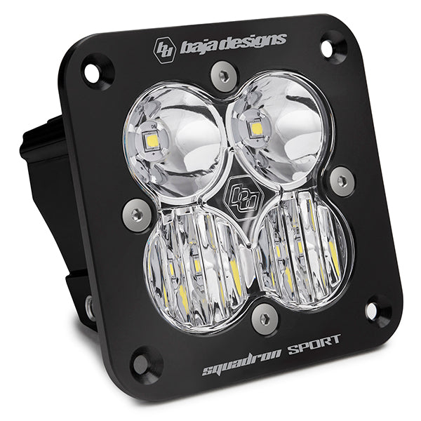 Flush Mount LED Light Pod Black Clear Lens Driving/Combo Pattern Squadron Sport Baja Designs - 551003