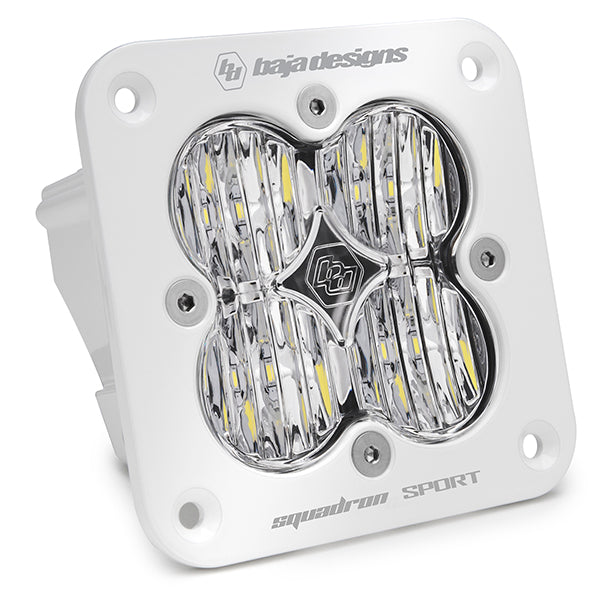 Flush Mount LED Light Pod White Clear Lens Wide Cornering Pattern Squadron Sport Baja Designs - 551005WT