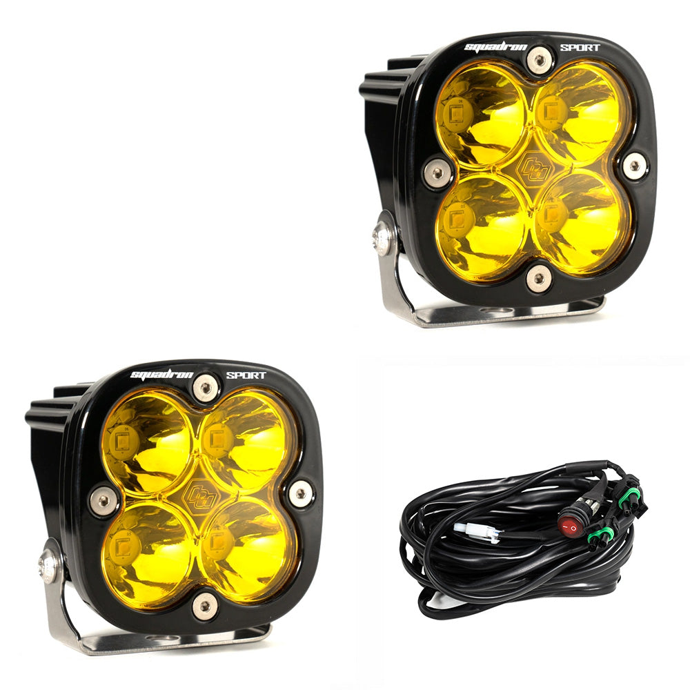 LED Light Pods Baja Amber Lens Spot Pair Squadron Sport Baja Designs - 557811