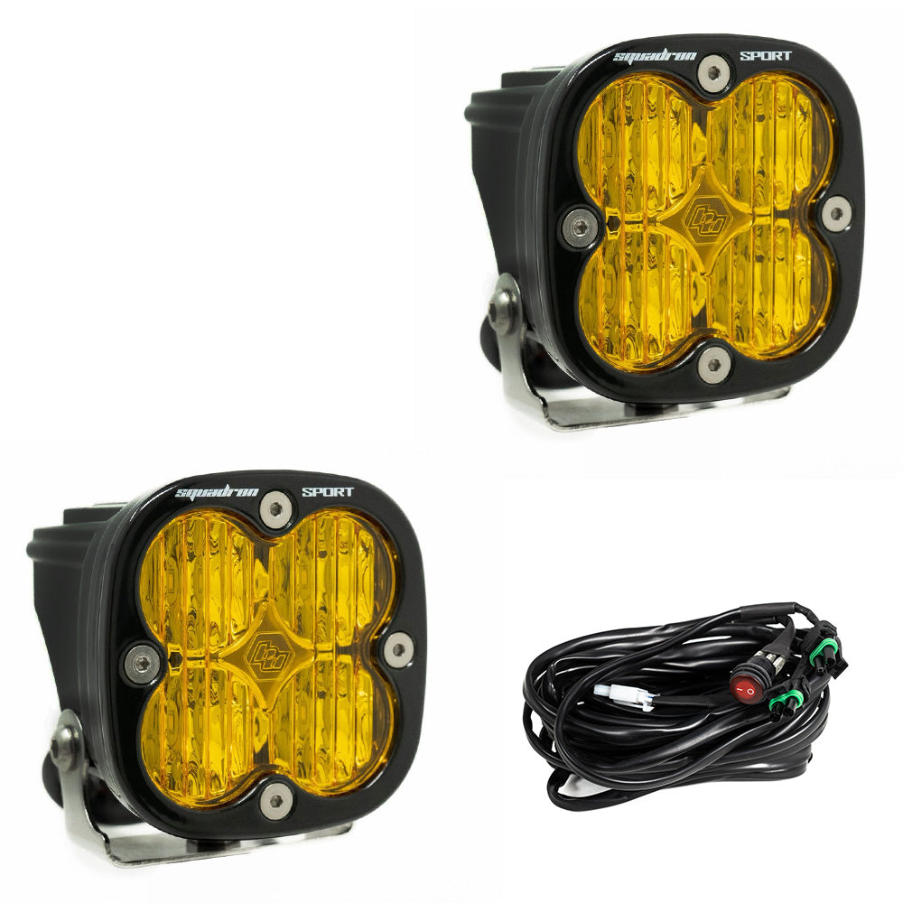 LED Light Pods Baja Amber Lens Wide Cornering Pair Squadron Sport Baja Designs - 557815