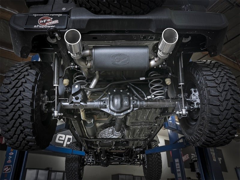 aFe Rebel Series 2.5in 304 SS Cat-Back Exhaust w/ Polished Tips 2018+ Jeep Wrangler (JL) V6 3.6L