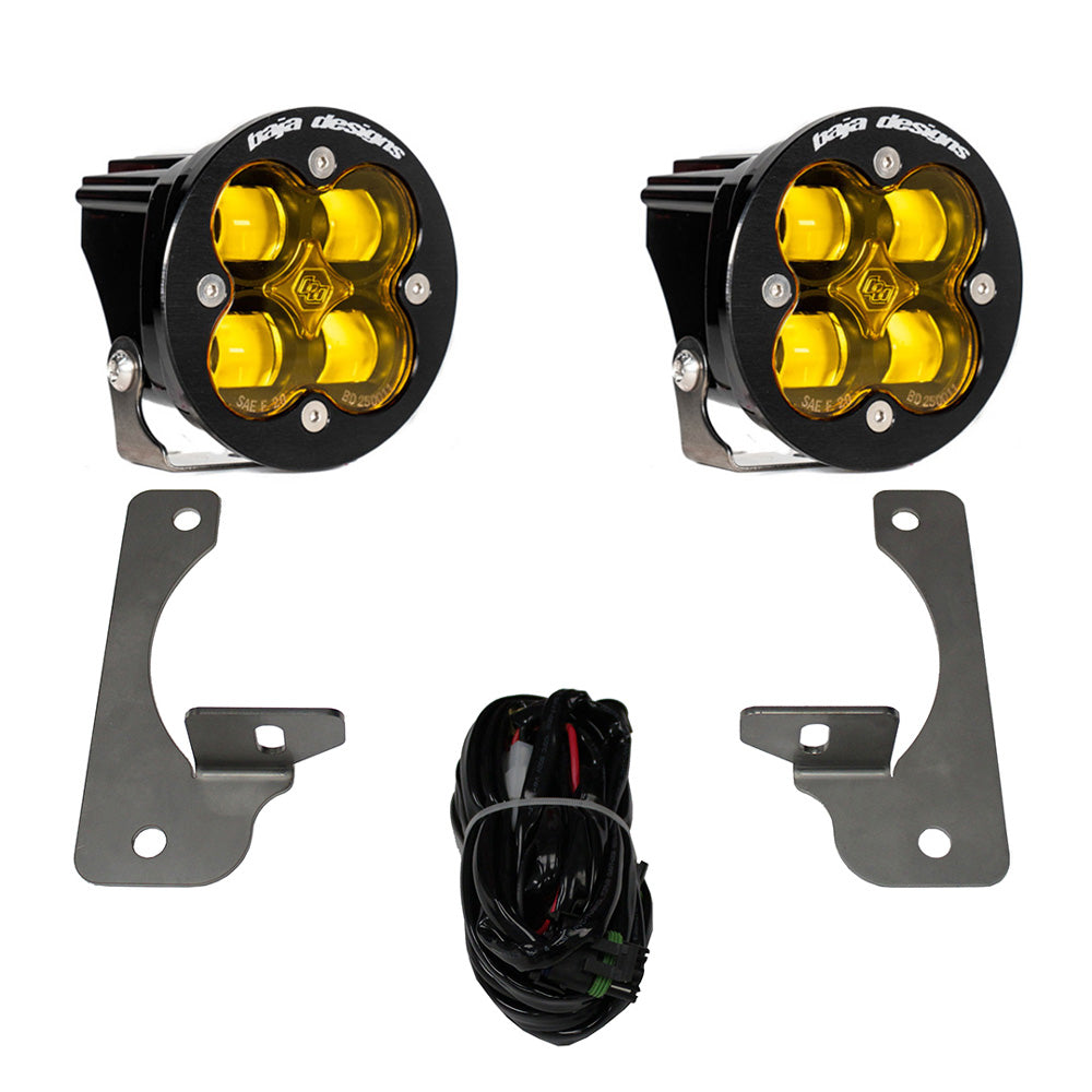 Squadron R SAE Fog Pocket Light Kit Jeep 2007-18 Wrangler JK w/ Premium OE Bumper (SAE Fog; Baja Amber) Baja Designs - 587525